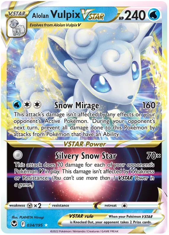 Alolan Vulpix VSTAR / 034 Silver Tempest