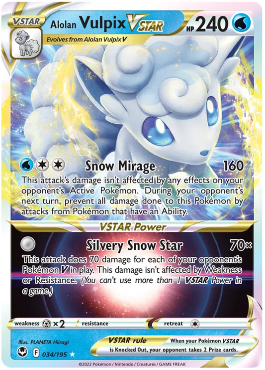 Alolan Vulpix VSTAR / 034 Silver Tempest