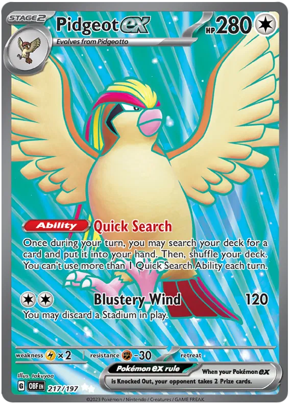 Pidgeot EX / 217 Obsidian Flames