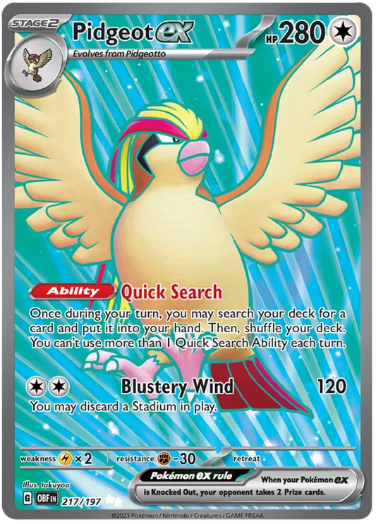 Pidgeot EX / 217 Obsidian Flames